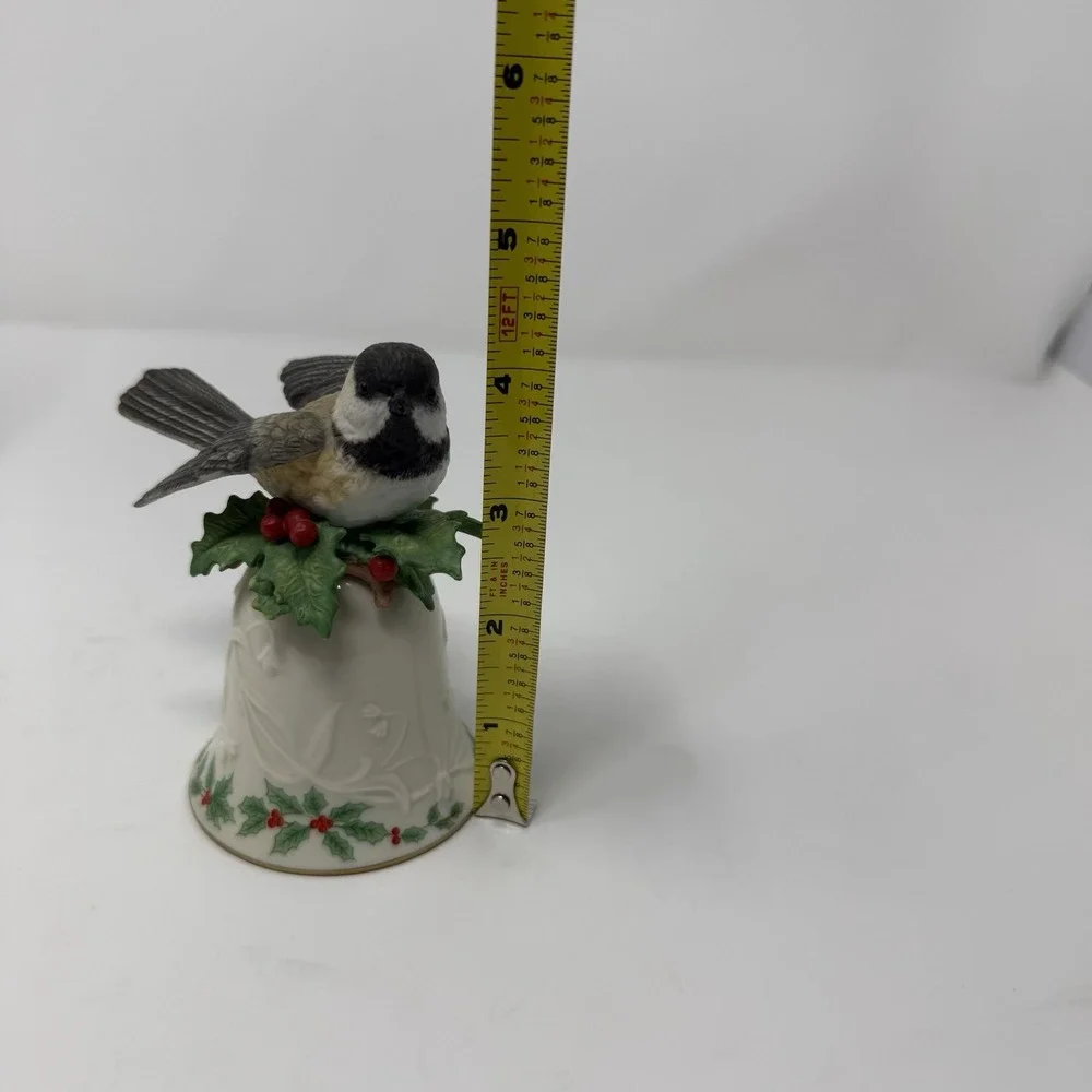 Lenox Black Capped Chickadee Bird 1991 Fine Porcelain Figurine Bell w/box